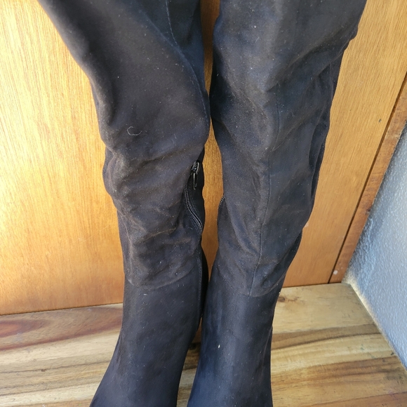 Old Navy Tall Sued Boot Black Jack Size 8 - Picture 13 of 16